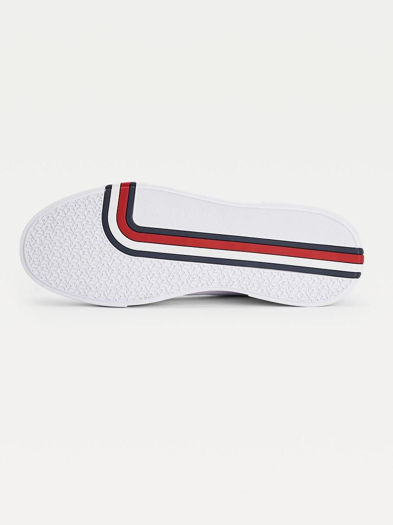 Férfi Tommy Hilfiger Perforated leather Alkalmi Cipő Fehér | HU 1456MQZ